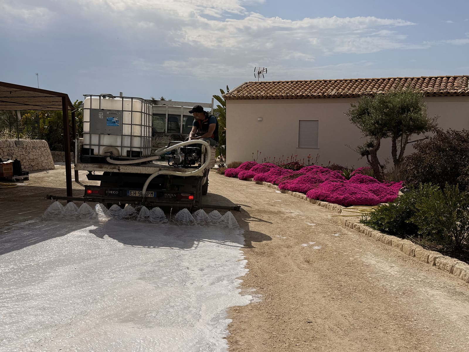 Aspersione Soil Sement in villa privata in Sicilia